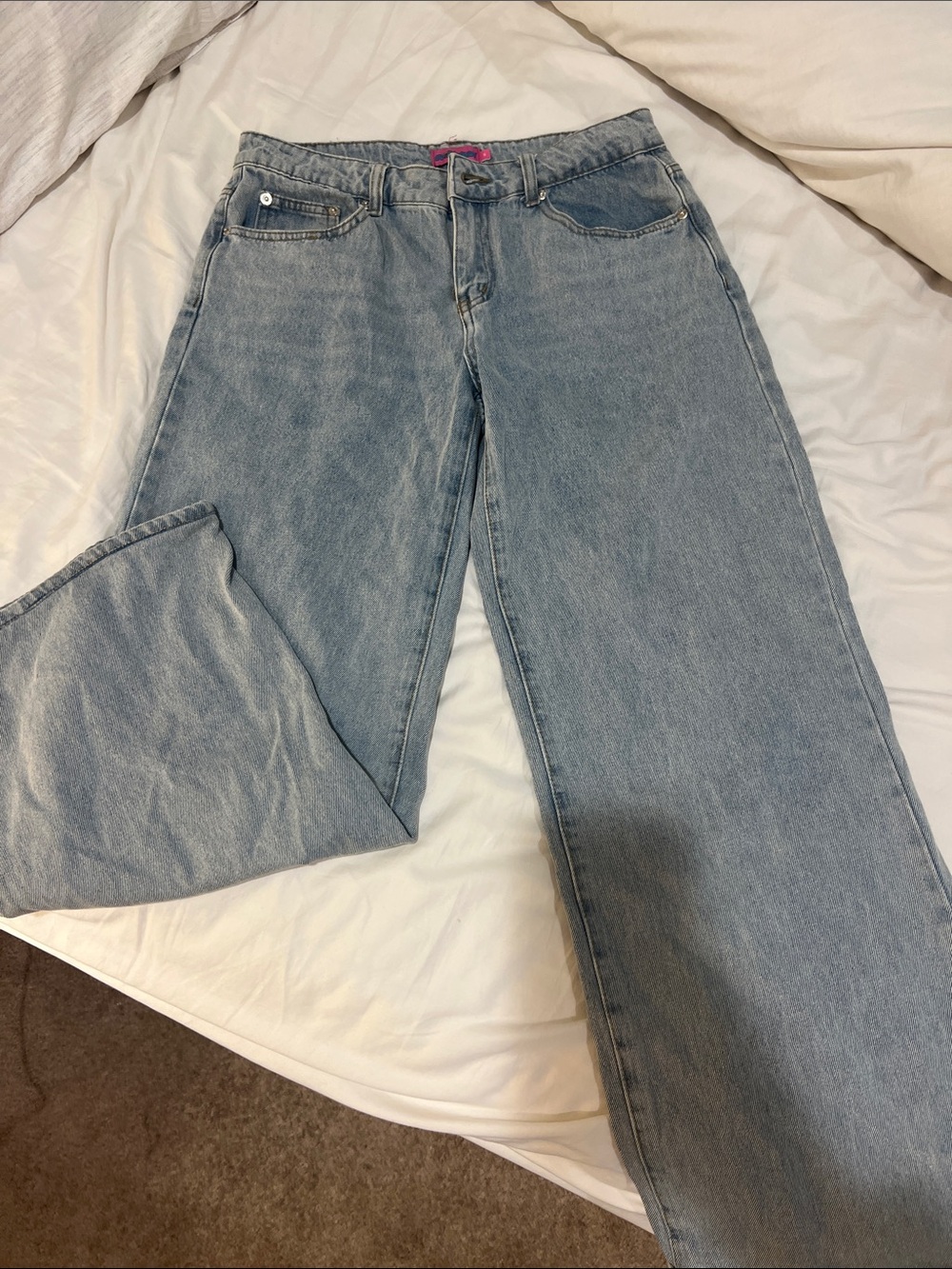 Edited Classic Wide-Leg Women's Jeans in Light Blue